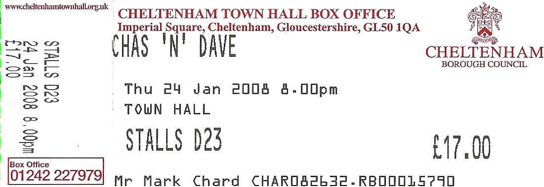 CHAS 'N' DAVE Ticket